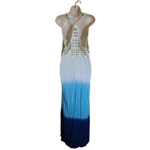 KENLI MIDI COVER-UP DRESS IN INDIGO OMBRE - Picture 3 of 12